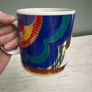 Laurel Burch Vintage Plum Blossoms Art Deco Gold Accent Coffee Mug